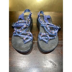 Chaco Women's‎ Z/Cloud X Sandals Blue Floral Strappy Adjustable Sz 8M